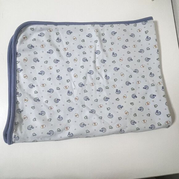 Carter's Just One Year Blue Football Baby Receiving Blanket Little Athlete Lovey - Picture 6 of 12